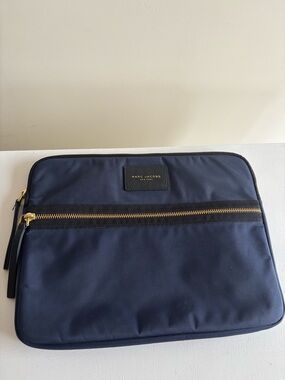 Marc Jacobs Navy Laptop Sleeve Case with Front Zip Pocket